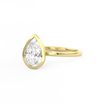 Yellow Gold Pear Cut Diamond Solitaire Bezel Set