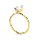 Yellow Gold Pear Cut Diamond Solitaire Bezel Set top view