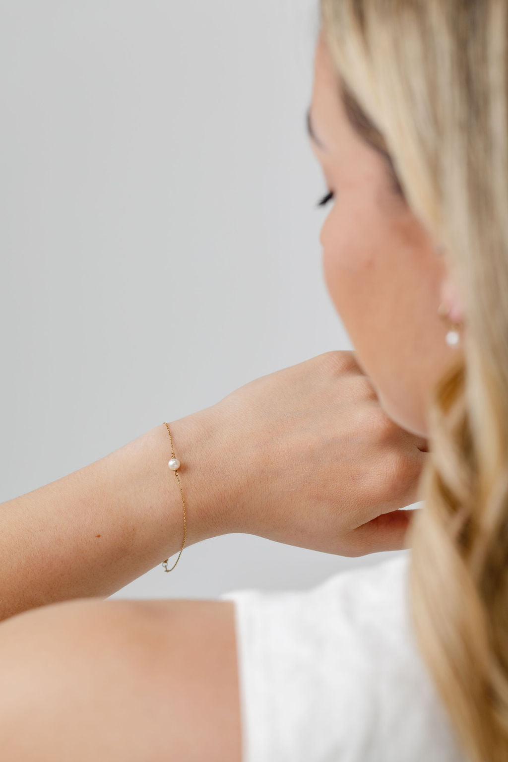 Yellow Gold Pearl Bracelet
