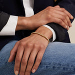 Yellow gold bead ball bracelet maxi 3 