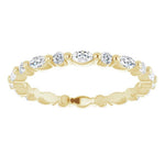 Yellow gold diamond ring with marquise diamonds and round diamonds 2