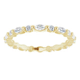 Yellow gold diamond ring with marquise diamonds and round diamonds 2