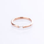 baguette cut diamond ring in 9kt rose gold