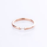 baguette cut diamond ring in 9kt rose gold