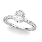 Belle Oval Shape Diamond Engagement Ring with Diamond Set Band