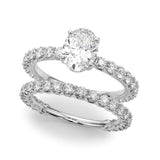 Belle Oval Shape Diamond Engagement Ring with Diamond Set Band