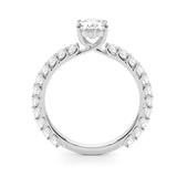 Belle Oval Shape Diamond Engagement Ring with Diamond Set Band