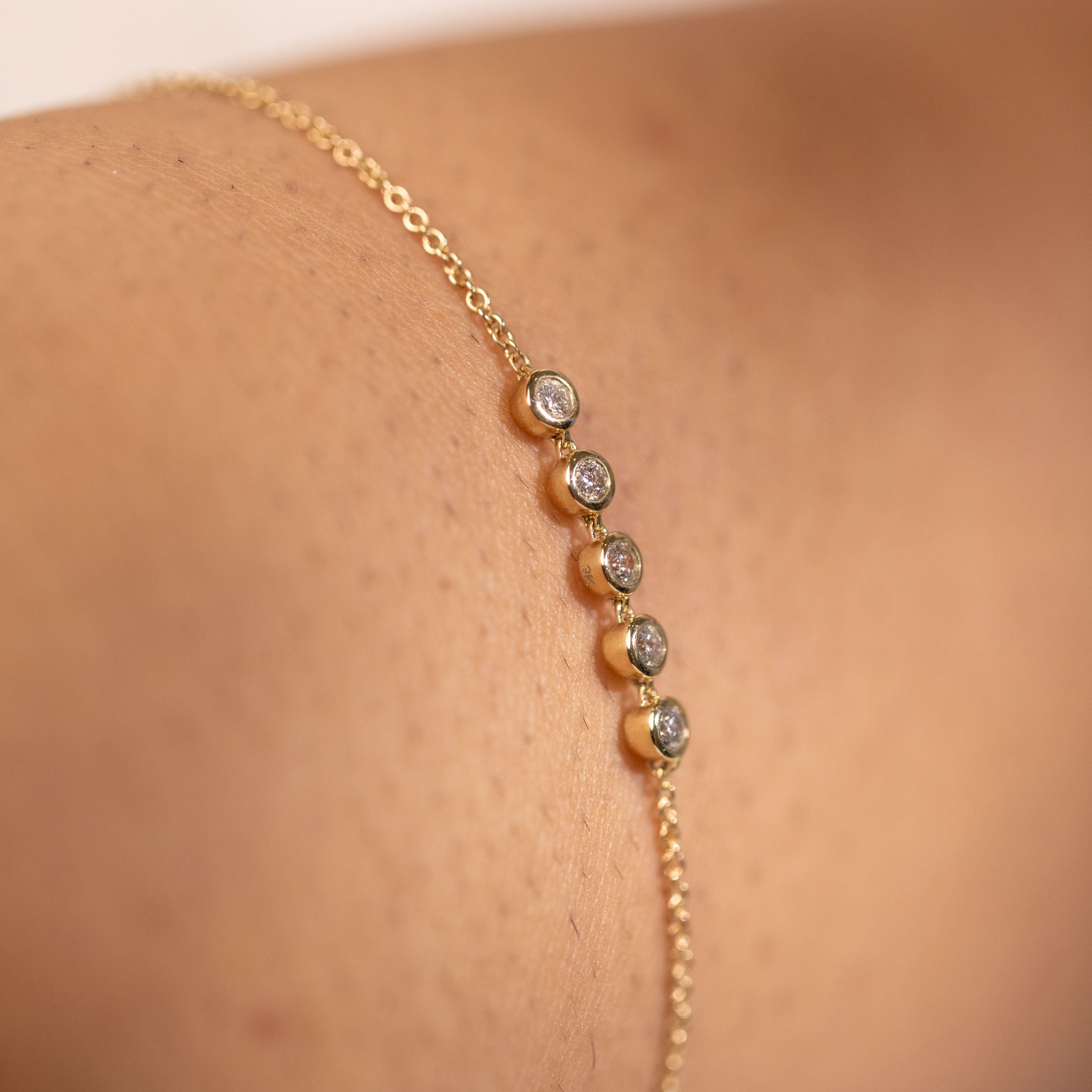 bezel diamond set bracelet 