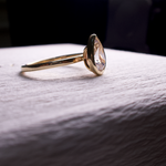 bezel pear cut diamond ring
