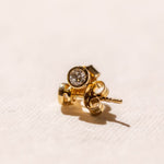 bezel stud earring