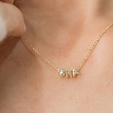 birthstone pendant and letter pendant necklace