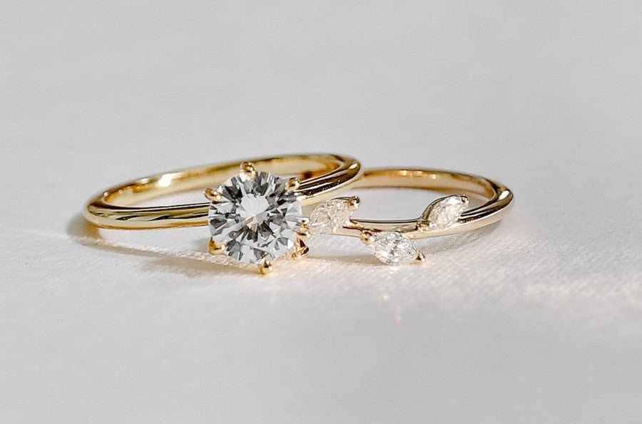 Branch Ring - beautifully set marquise shape moissanite