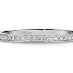 white gold diamond ring with millgrain edge