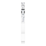 white gold wedding ring with baguette cut diamonds