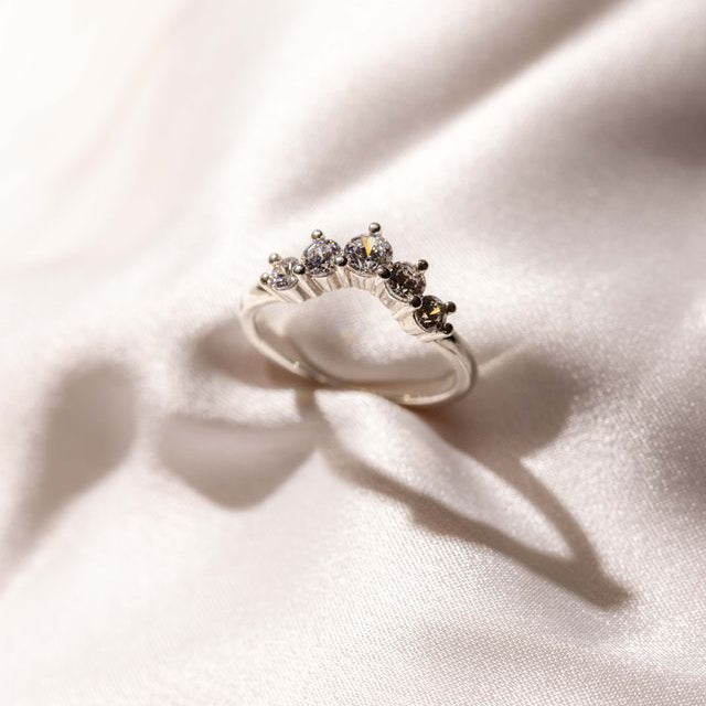 classic crown round diamond wedding ring 