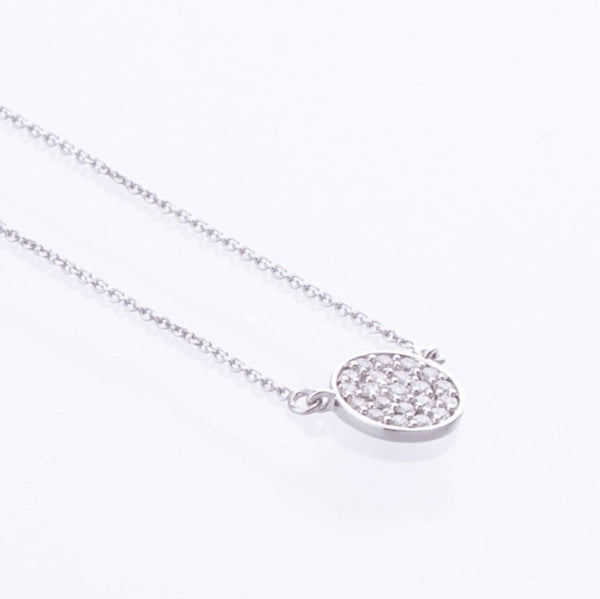 9ct white gold cluster pendant - fine jewellery