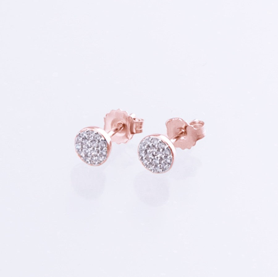 9ct Rose Gold Cluster Stud Earrings