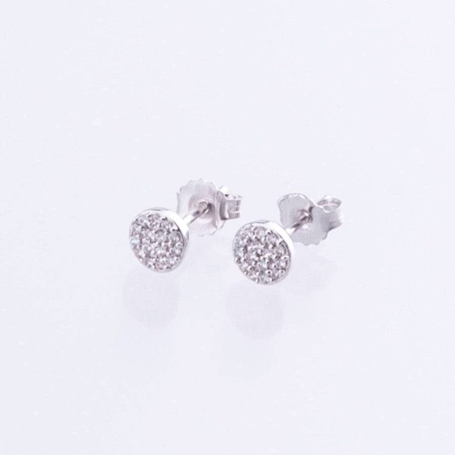 9ct White Gold Cluster Stud Earrings