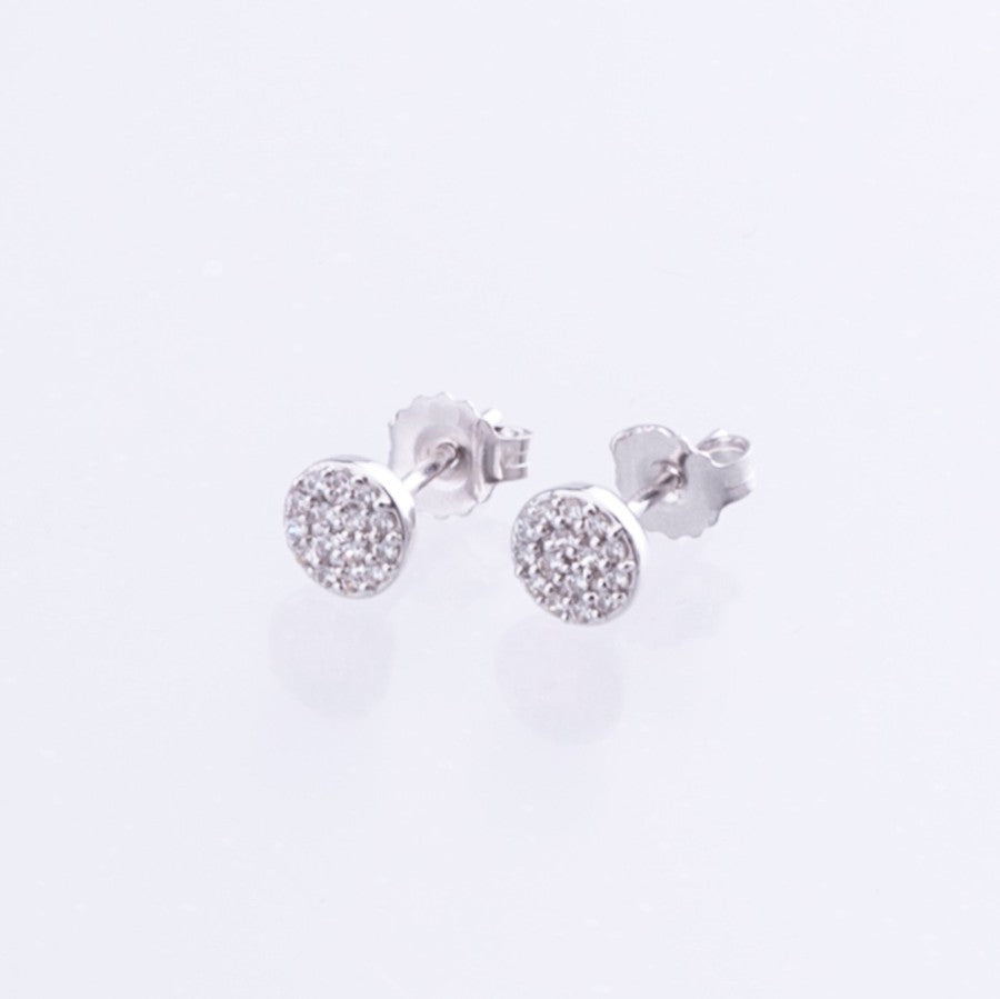 9kt White Gold Diamond Cluster Stud Earrings
