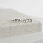 White gold round solitaire with diamond wedding ring