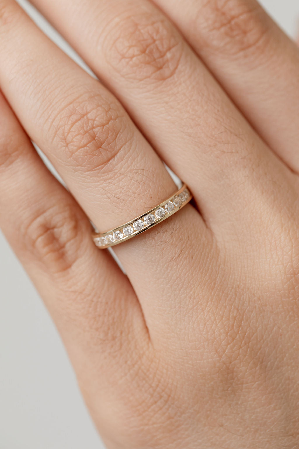 diamond channel set ring