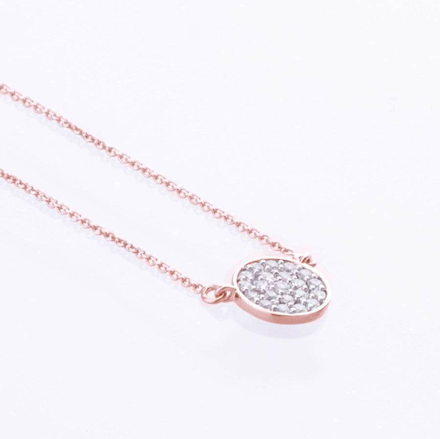 diamond cluster pendant rose gold 
