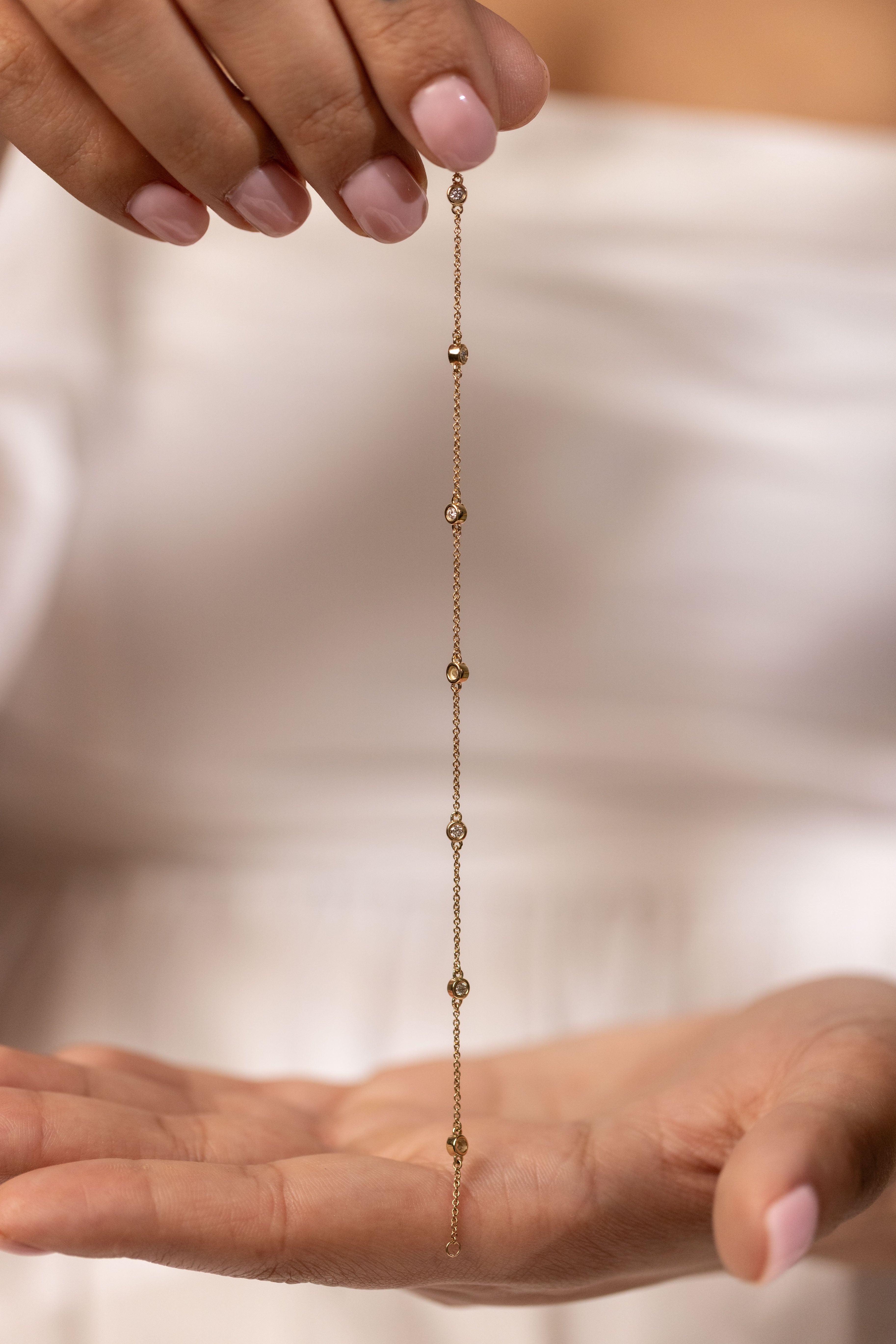 diamond dot chain bracelet 