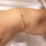 diamond dot gold chain bracelet 