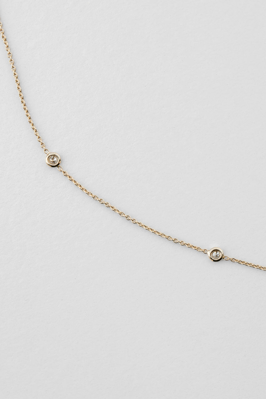 diamond dotted necklace yellow gold 