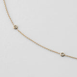 diamond dotted necklace yellow gold 