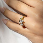 diamond wedding ring curved with gold
