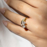 diamond wedding ring curved with gold