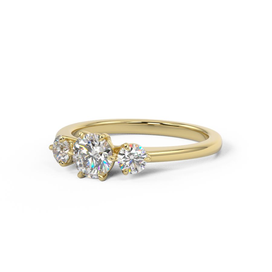 three stone trilogy engagement ring