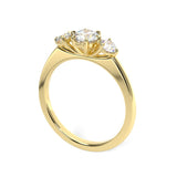 Elle Round Brilliant Diamond Trilogy Engagement Ring