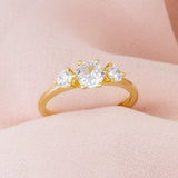 Elle Round Brilliant Diamond Trilogy Engagement Ring