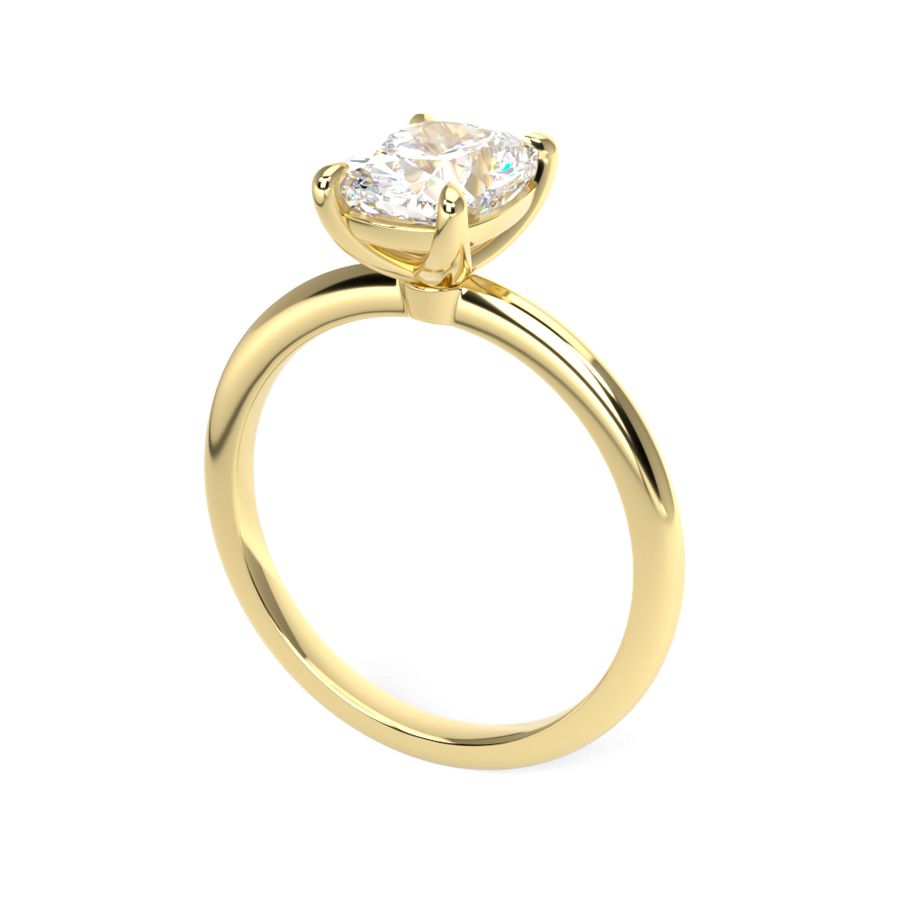 Elongated Cushion Cut Diamond Solitaire Engagement Ring | Ready Sooner