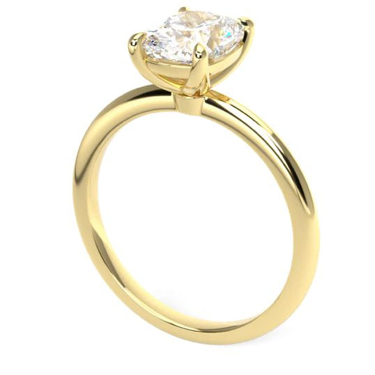 Yellow Gold Elongated Cushion Cut Moissanite Engagement Ring