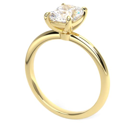Yellow Gold Elongated Cushion Cut Moissanite Engagement Ring