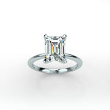 Emerald Cut Diamond Solitaire Engagement Ring | Ready Sooner