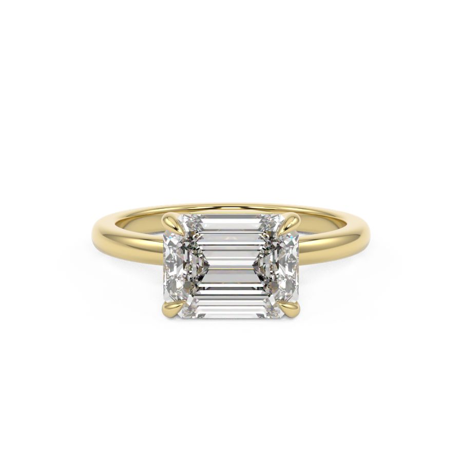 Emerald cut set at east west