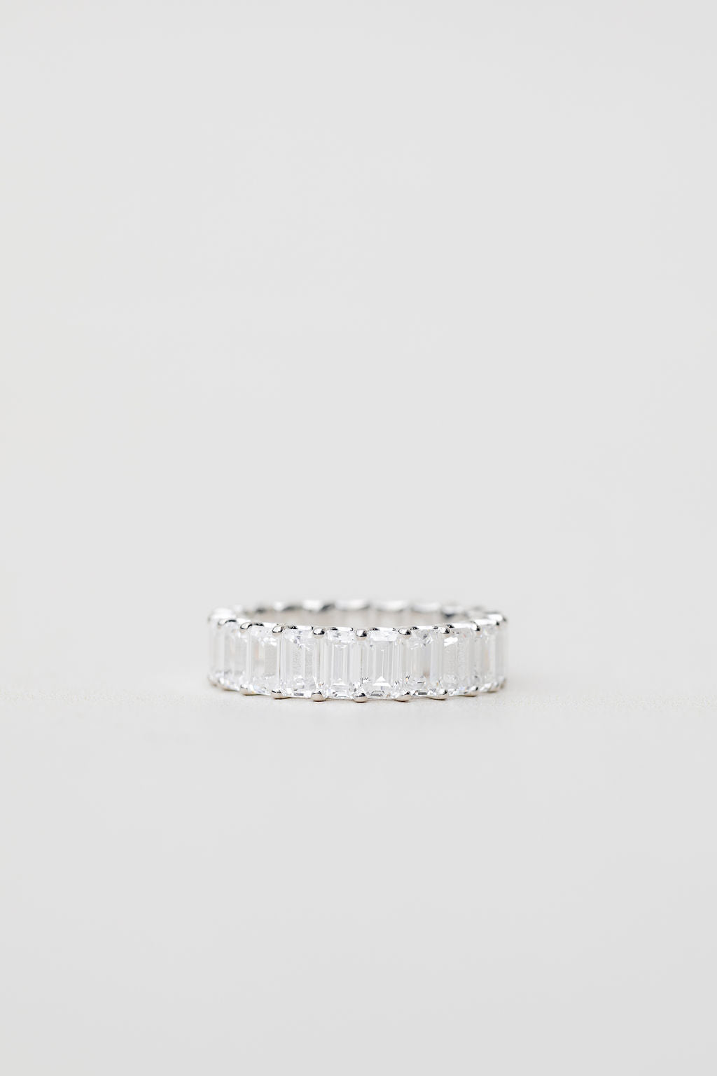 Emerald cut diamond wedding or eternity ring