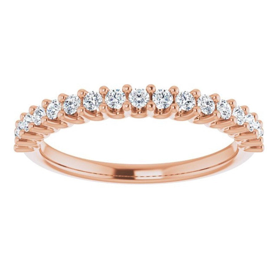 rose gold diamond wedding ring claw set