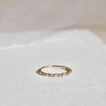 Yellow gold diamond ring with marquise diamonds and round diamonds