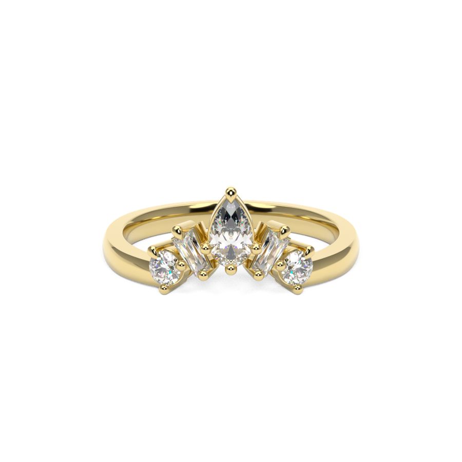 Felicia Crown Ring with Moissanite