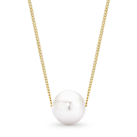 freshwater pearl necklace in 9kt yellow gold chain