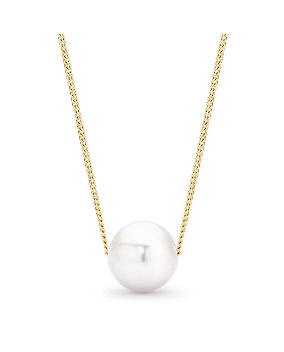 freshwater pearl necklace in 9kt yellow gold chain