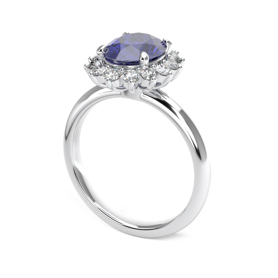 white gold sapphire engagement ring