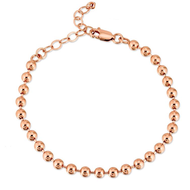 Rose gold bead ball bracelet
