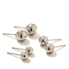 9ct White Gold Ball Stud Earrings