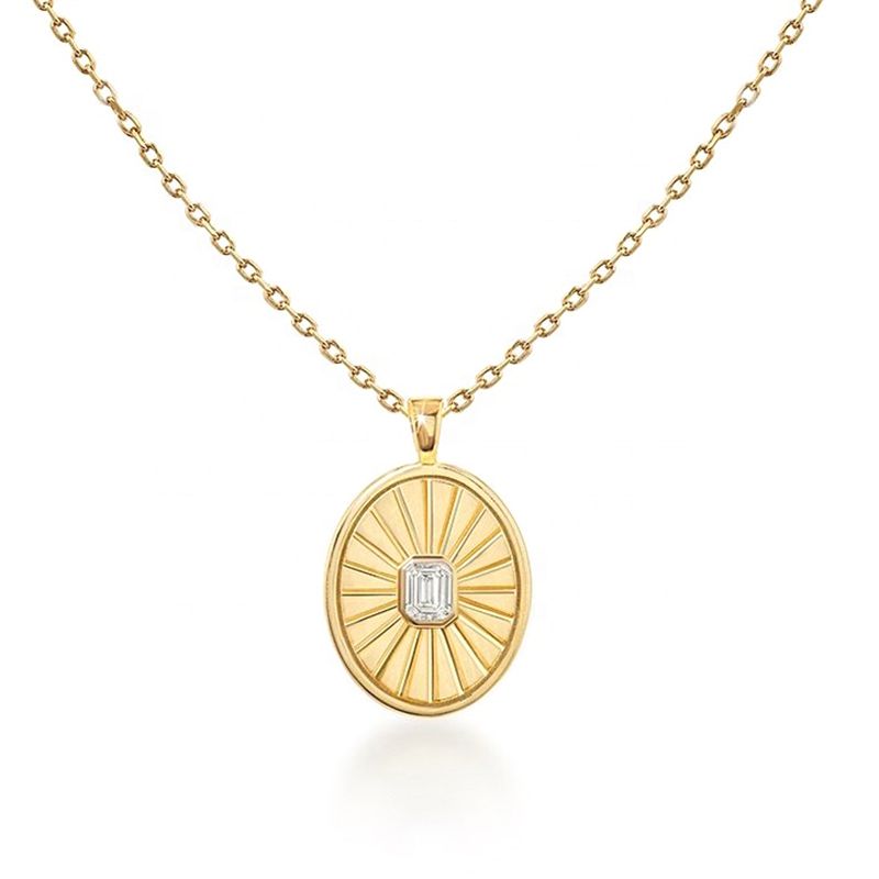 Gold Coin Medallion Pendant Necklace